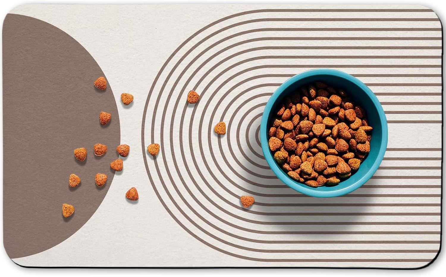 Dog Food Mats for Floors Waterproof, Cat Water Bowl Mats Pet Feeding Absorbent Mat Placemats for Food and Water Brown Bohemia 12 * 20 inch