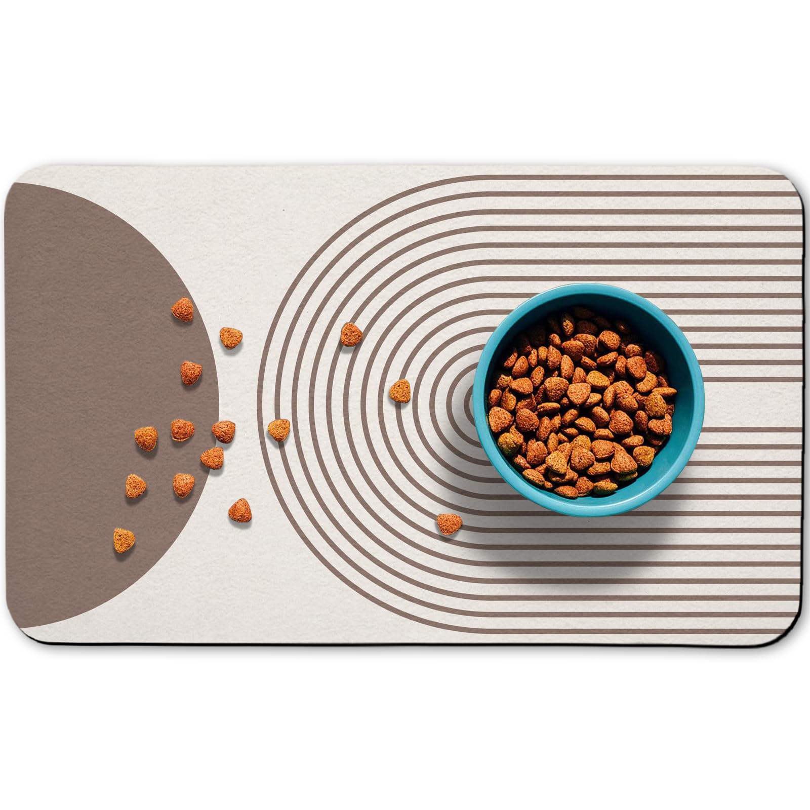 Dog Food Mats for Floors Waterproof, Cat Water Bowl Mats Pet Feeding Absorbent Mat Placemats for Food and Water Brown Bohemia 24 * 32 inch