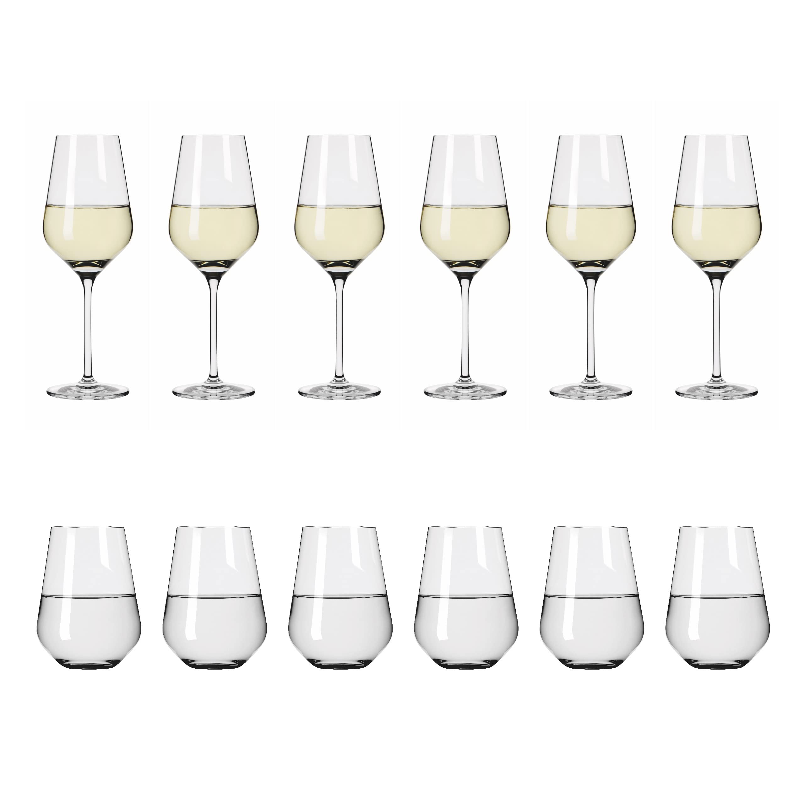 Ritzenhoff 6111012 Set de verres à vin blanc et à eau - série Lichtweiss - 12 pièces, pour 400 ml, stylé - Made in Germany