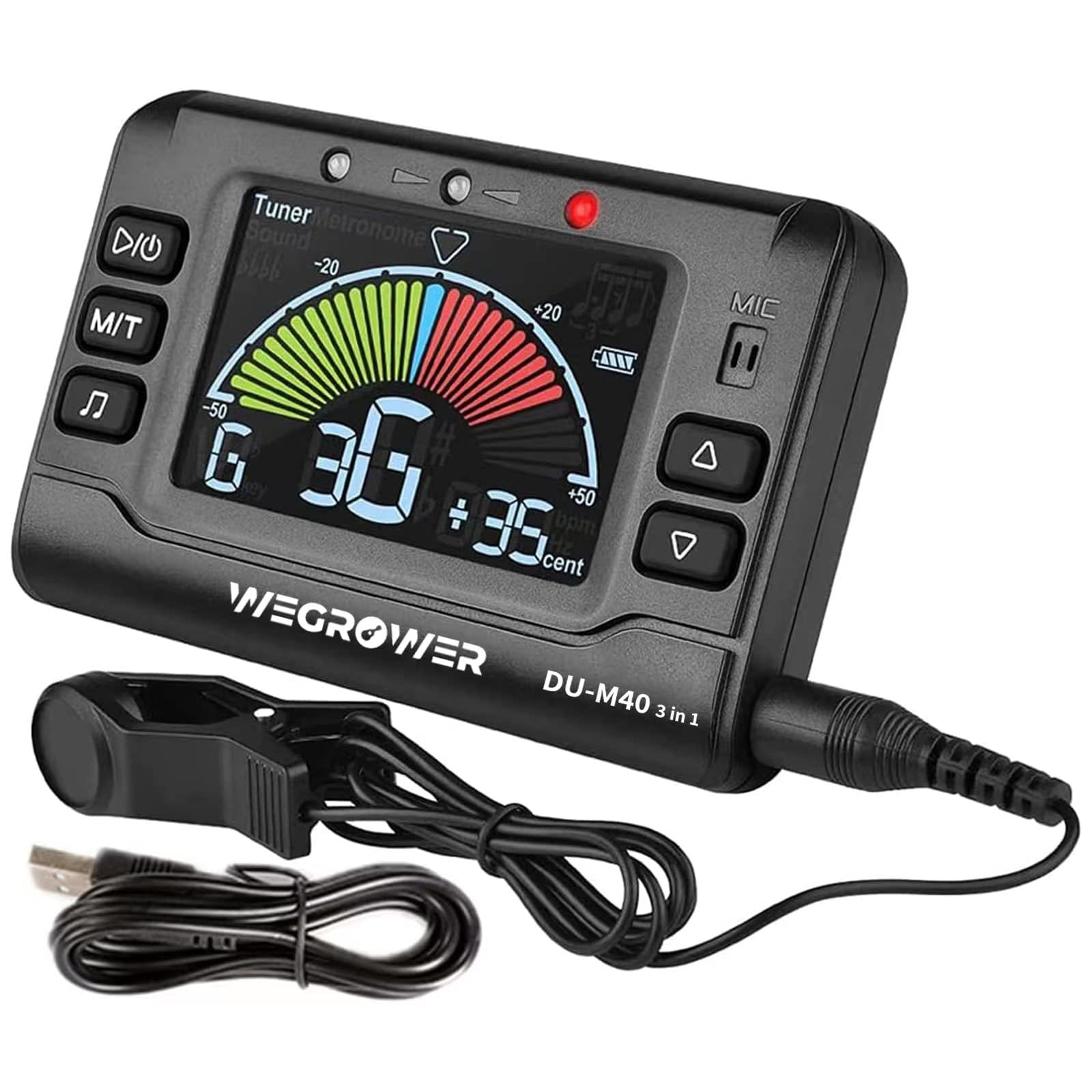 Wegrower Ricaricabile 3 In 1 Digitale Metronomo Tuner Tone Generator