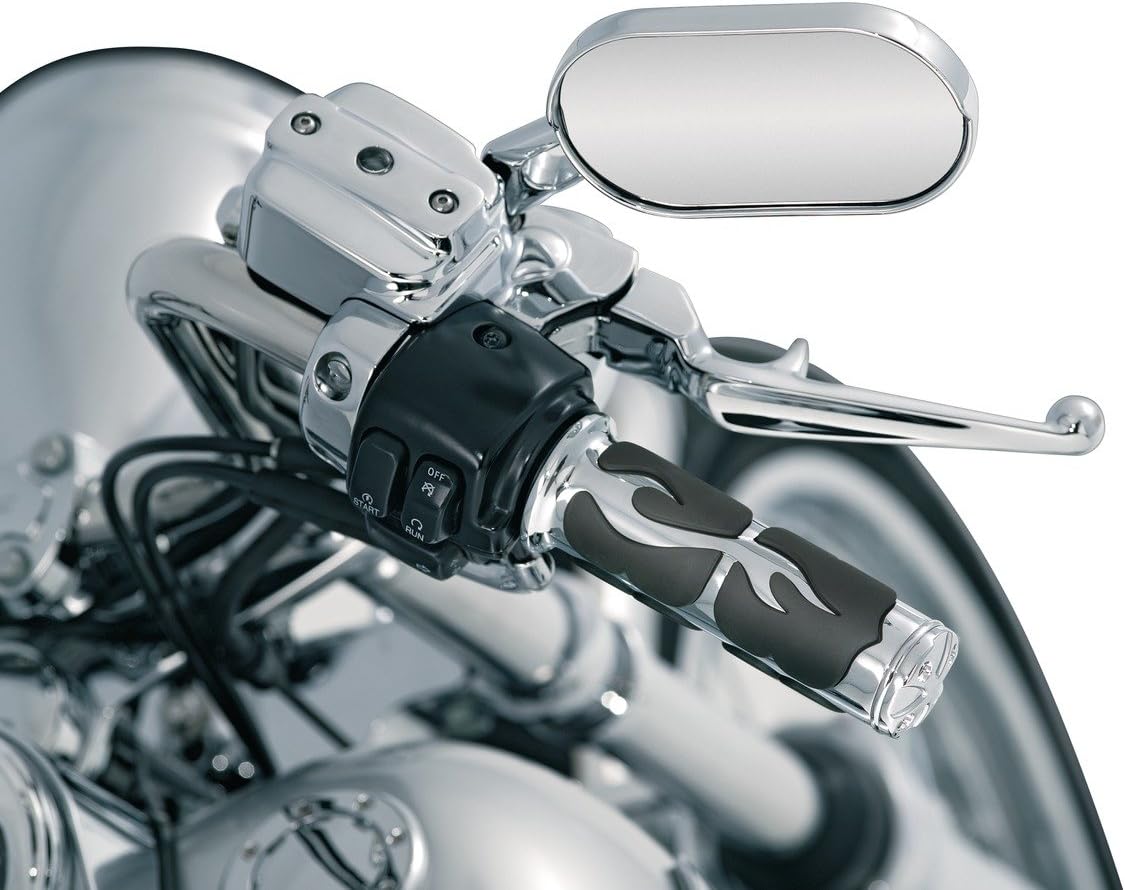 Kuryakyn 6262 Motorcycle Handlebar Accessory: ISO Flame Hand Grips, Universal Fit for 1" Diameter Handlebars, Chrome, 1 Pair