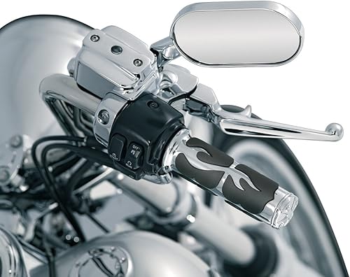 Miniatura 4 de Kuryakyn 6262 Accesorio para manillar de motocicleta ISO Flame Hand Grips, ajuste universal para manillares de 1" de diámetro, cromado, 1 par