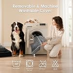 EHEYCIGA Memory Foam Dog Beds for Large Dogs, Crate de lit imperméable orthopédique, Pet Mat avec couverture amovible lavable et fond antidérapant, gris 41 x 27