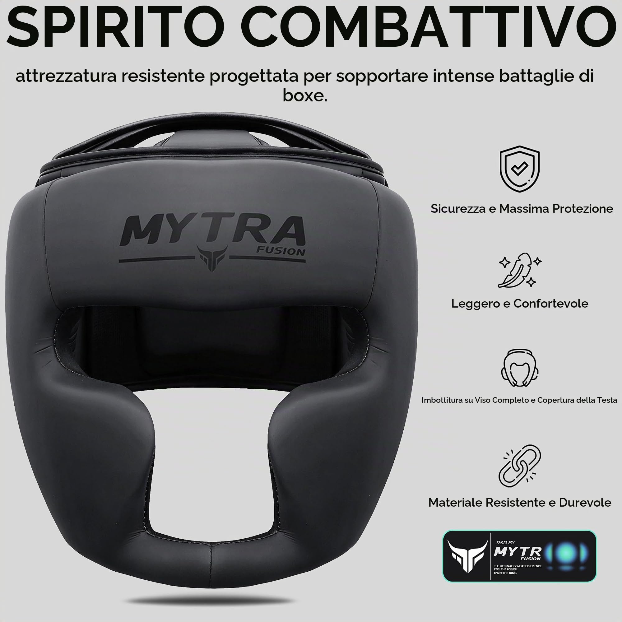 Caschetto Boxe per Uomo & Donna — Casco Boxe Sparring Viso Completa per con Copertura Guance, Fronte e Orecchie, Vestibilità Regolabile per MMA, Muay Thai & Kickboxing Casco