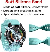 Vista 10 de ANCOOL - Correa para Garmin Fenix 5S, de ajuste fácil, de silicona suave de 20 mm de ancho, correa de reloj para Fenix 5S