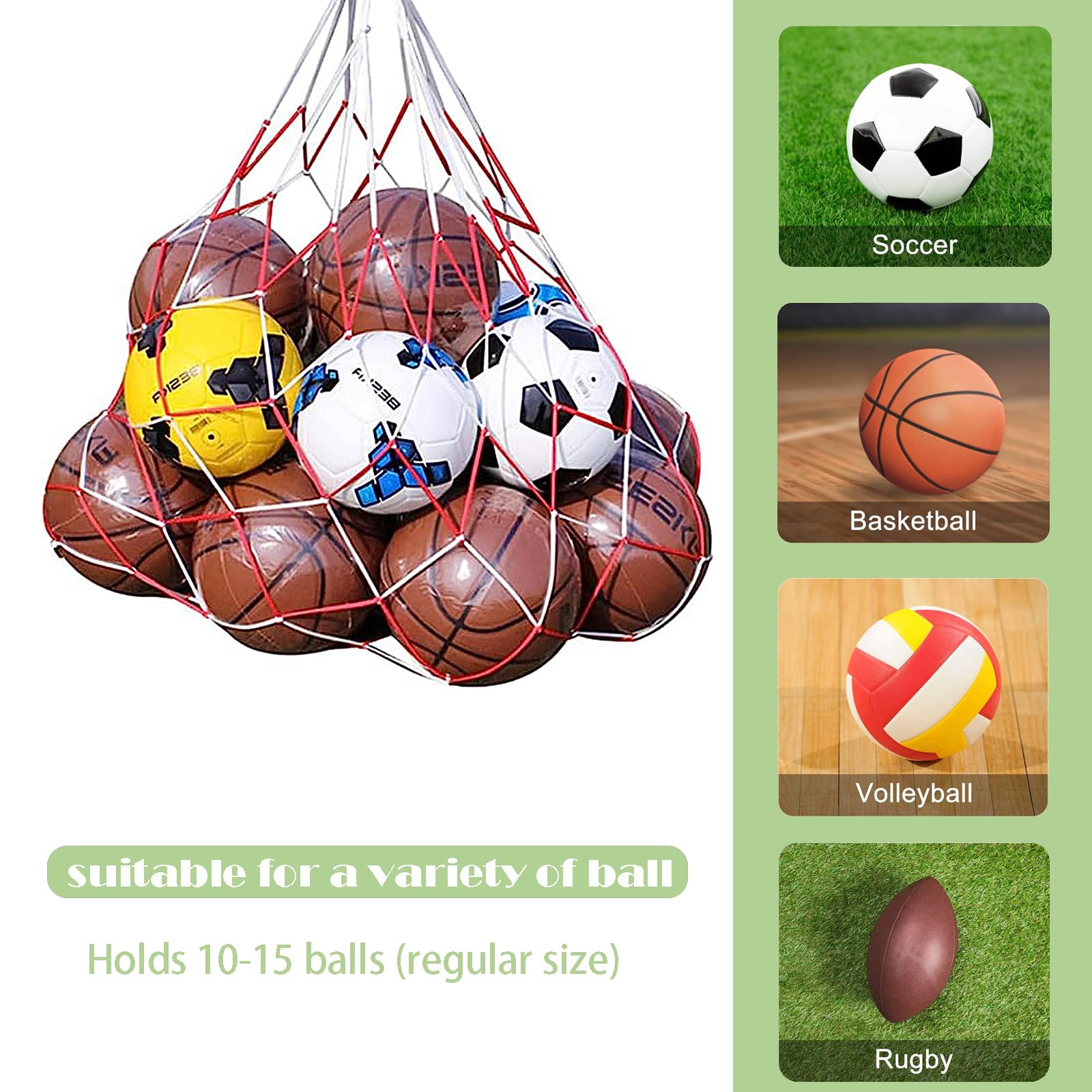 2 Grands Sacs En Maille Avec Cordon Serrage, Sac Professionnel En Maille Pour Ballon Football, Basket