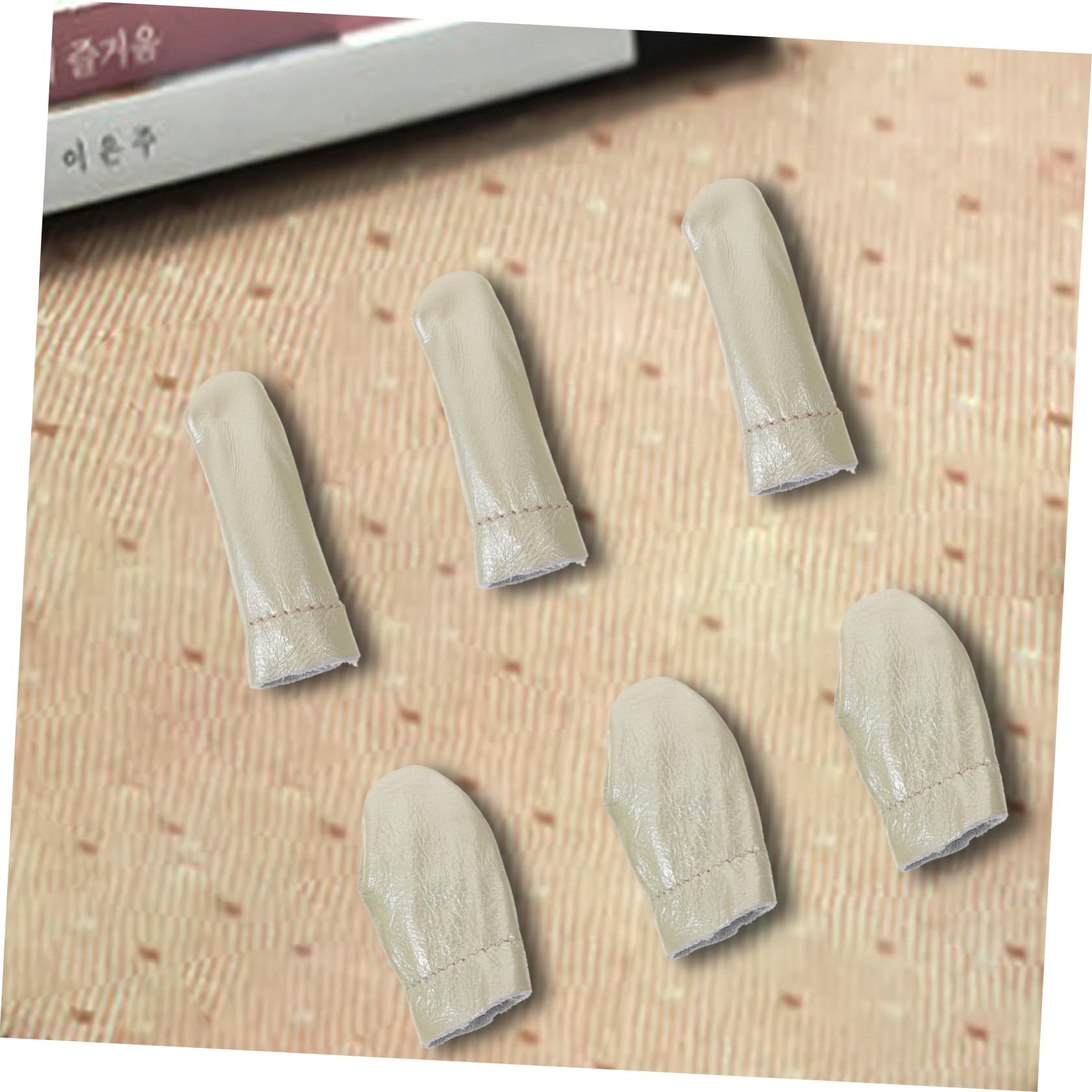 6 Piezas Protector De Dedo De Aguja De Fieltro Cojín Para Los Dedos Mangas Para Los Dedos Soporte Para El Pulgar Dedal De Acolchado Guantes Para Costura Herramienta Uso De La Mano
