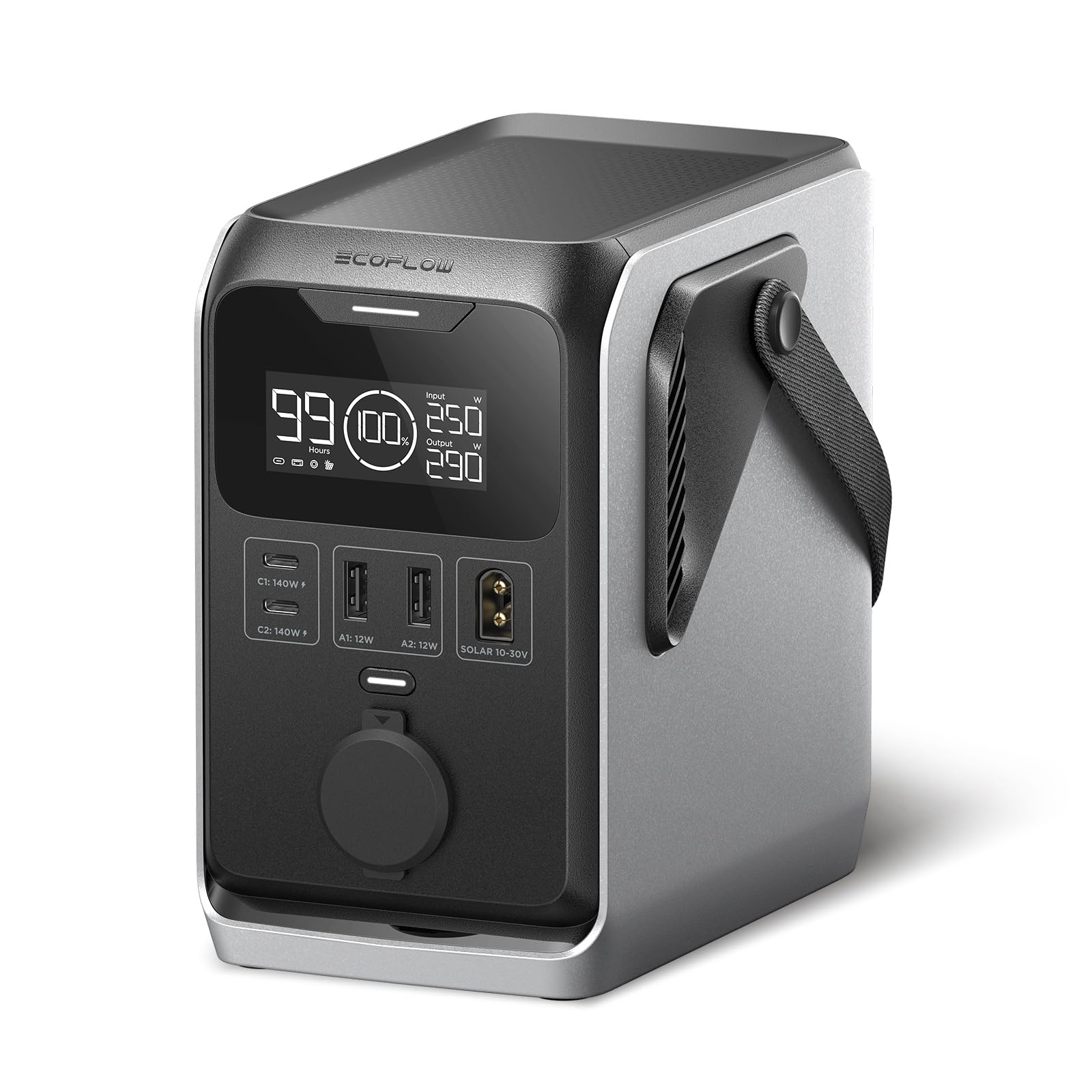 EF ECOFLOWTRAIL 300 DC Portable Power Station, 288Wh LiFePO4 Power Bank, 300W DC Output, Compact Solar Generator for Camping, Travel, and Emergency Power