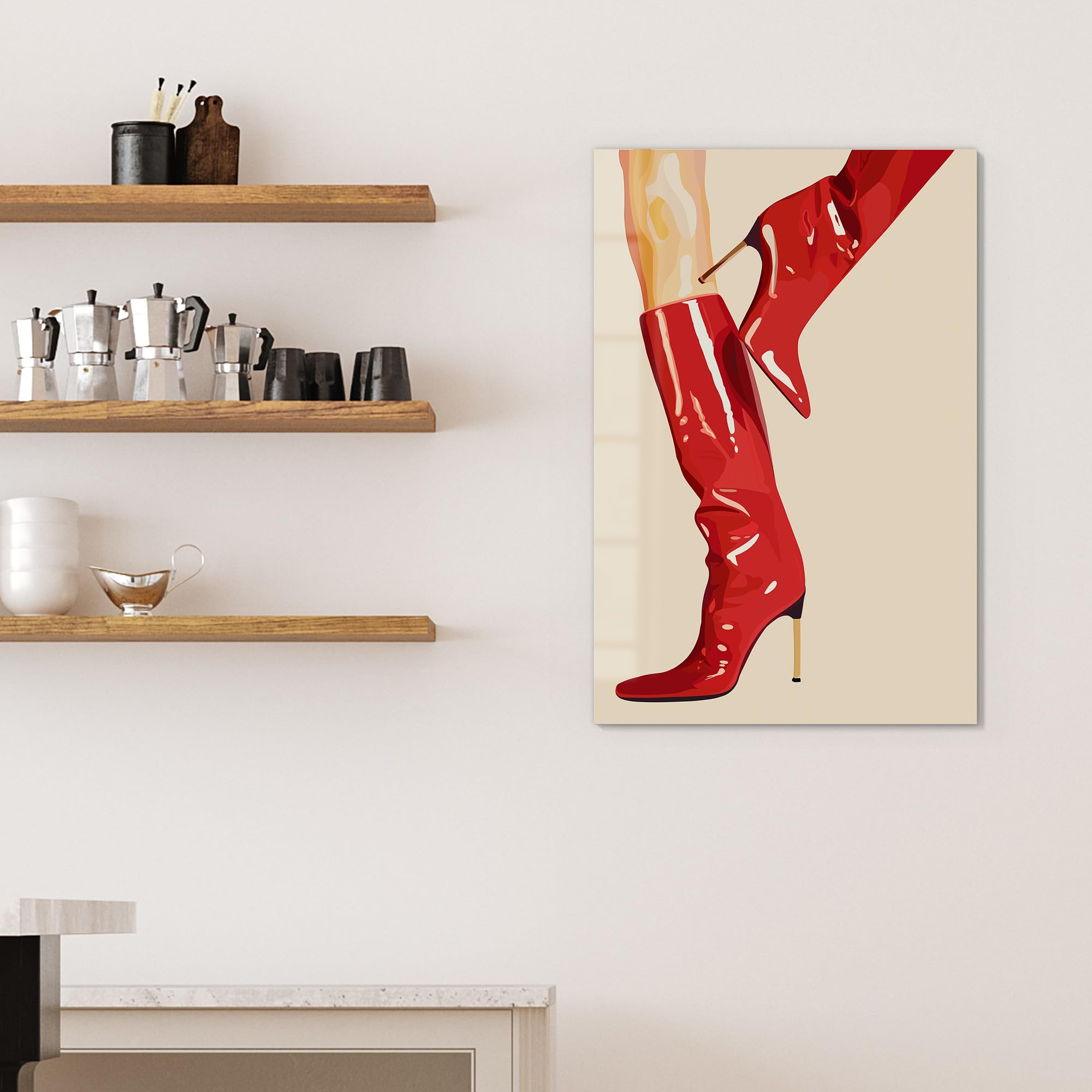DEQOART Pizarra magnética de cristal, 60 x 90 cm, diseño de la danza de las botas, pizarra magnética con imanes, bolígrafo y paño para cocina y oficina, pizarra magnética y se puede escribir
