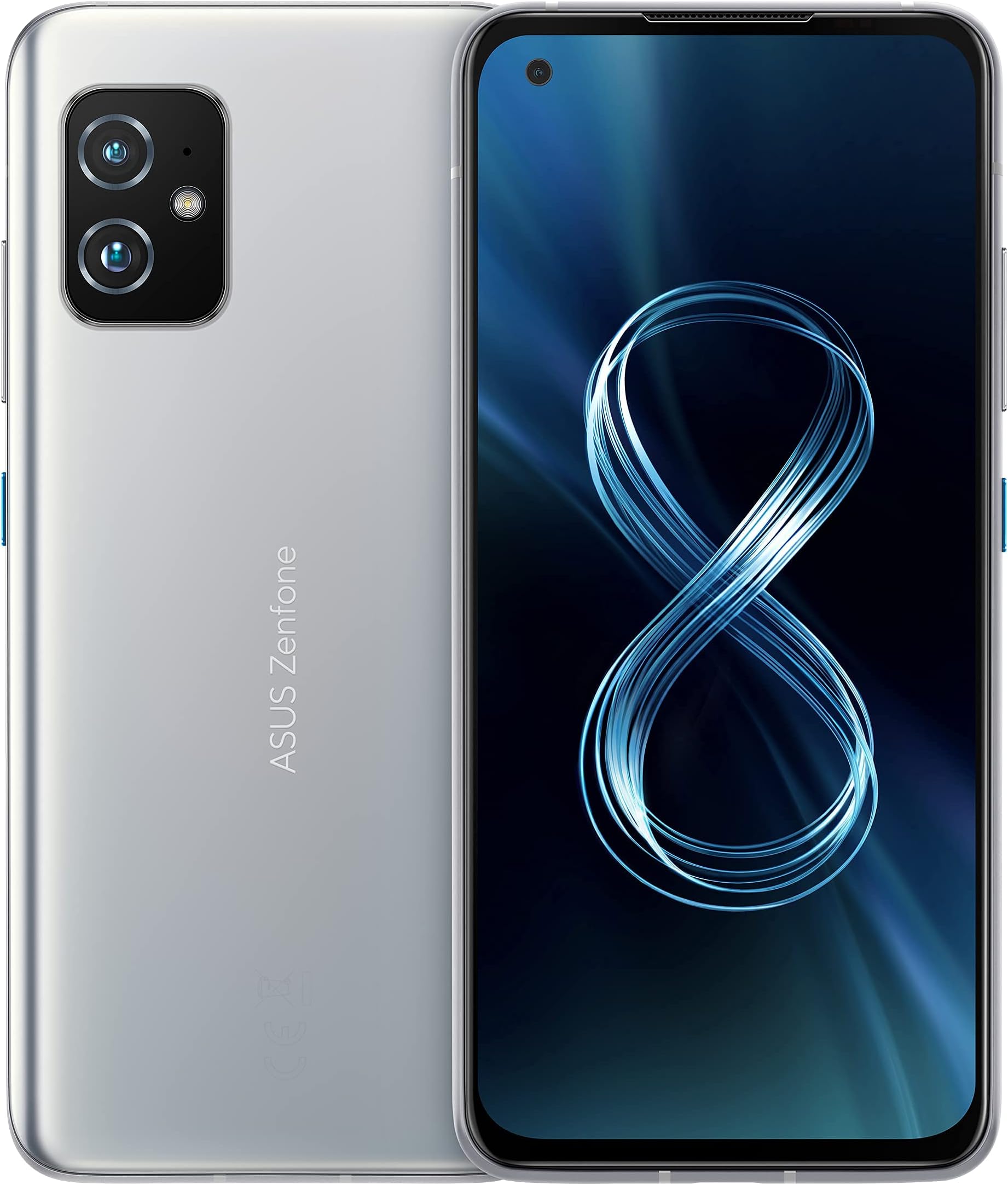 Zenfone 8 5G Dual ZS590KS 256GB 8GB RAM Factory Unlocked (GSM Only | No CDMA - not Compatible with Verizon/Sprint) International Version - Silver