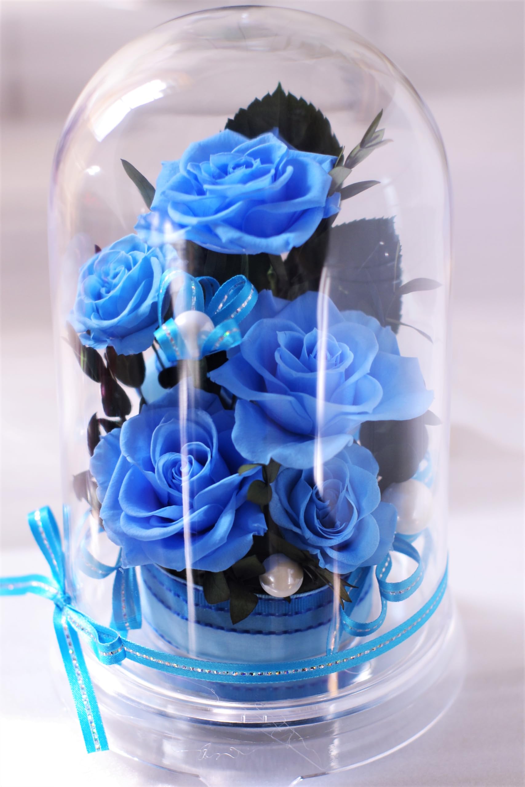 Amazon｜青い花 就職祝い 誕生日 記念日 奇跡 青い薔薇 ブルードーム