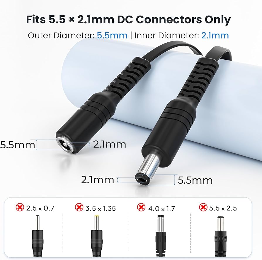 Amazon.com : Itramax 12V DC Extension Cable 30ft 2Pack,Flat 5.5mm
