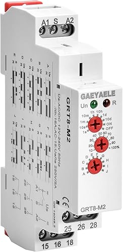 Miniatura 7 de Relé de tiempo multifunción 16A con 10 opciones de función relé ACDC12V-240V (GRT8-M1, ACDC12V-240V)