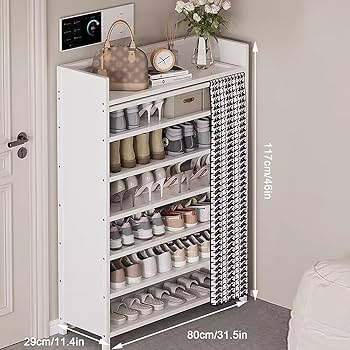 【M2257-54-29】シューズラック 組み立て　下駄箱　靴箱 Amazon｜UPstore シューズラック 木製 スリム 靴棚 靴箱 組立