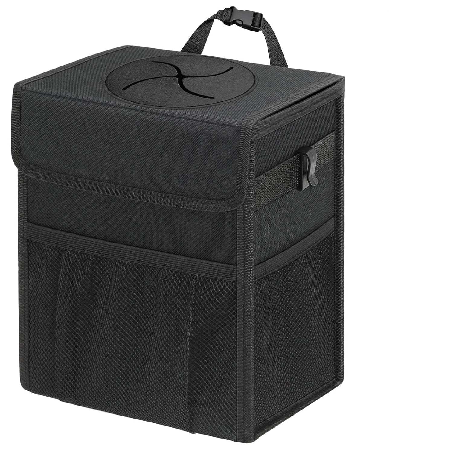 Woniyal Car Trash Can for Hyundai INSTER 2024 2025, Premium Waterproof Leakproof Vehicle Garbage Bin Leather Auto Litter Bag Hanging Storage Organizer