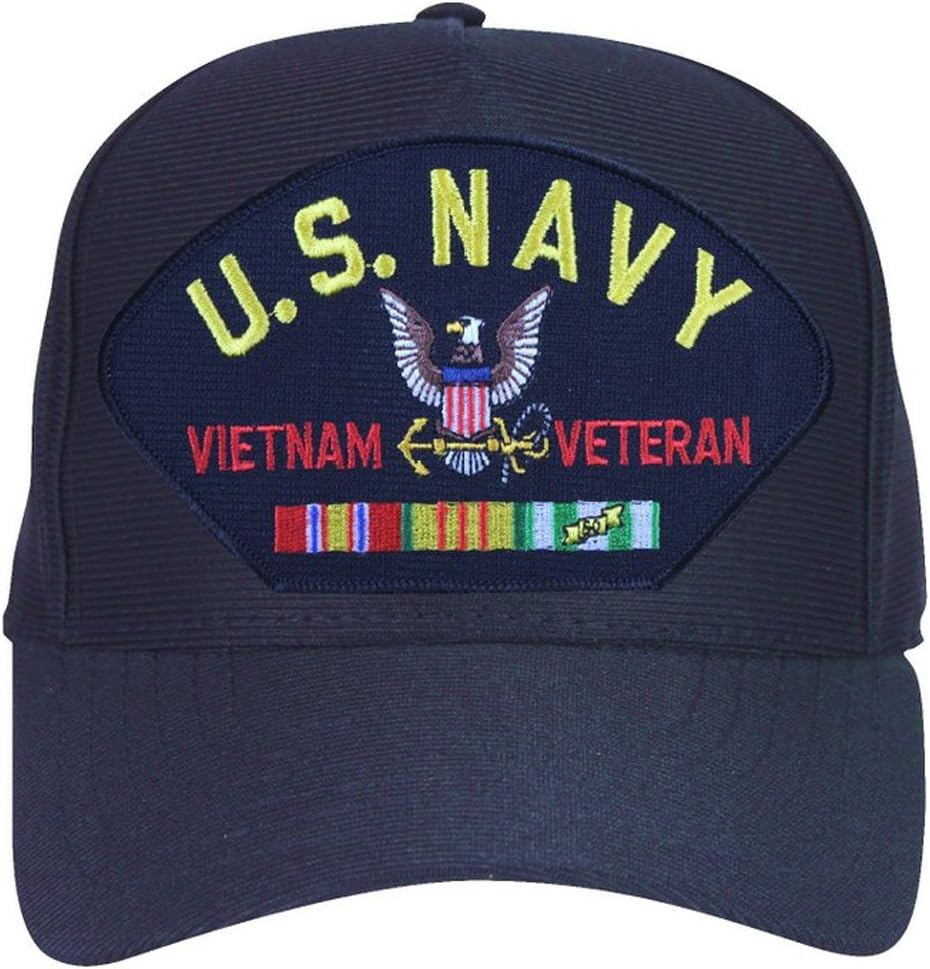 Armed Forces Depot U.S. Navy Vietnam Veteran Cap with Logo and Ribbons Ball Cap. Made in USA