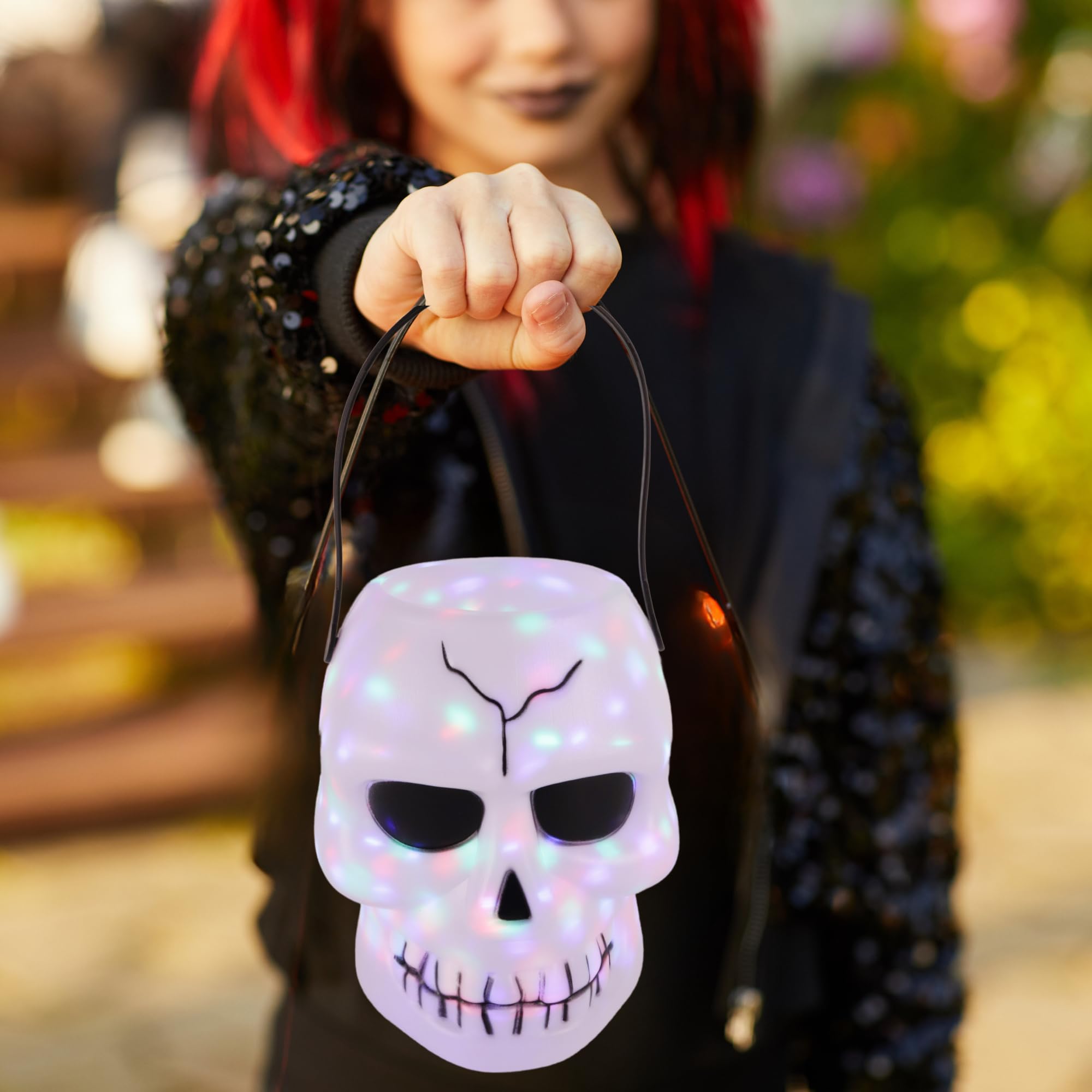 Amazon.com: Light Up Halloween Trick or Treat Skull Bucket