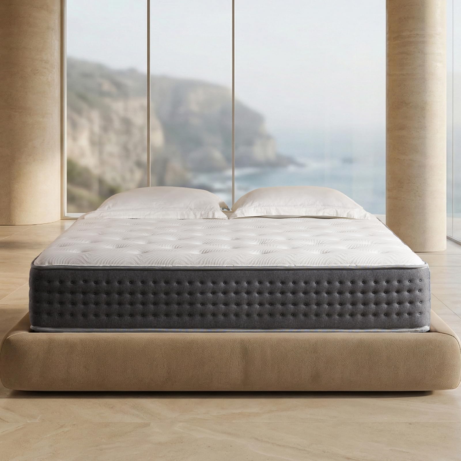 Photo 1 of 12 Inch King Hybrid Mattress, Medium Firm, Gel Memory Foam, Pocket Coils