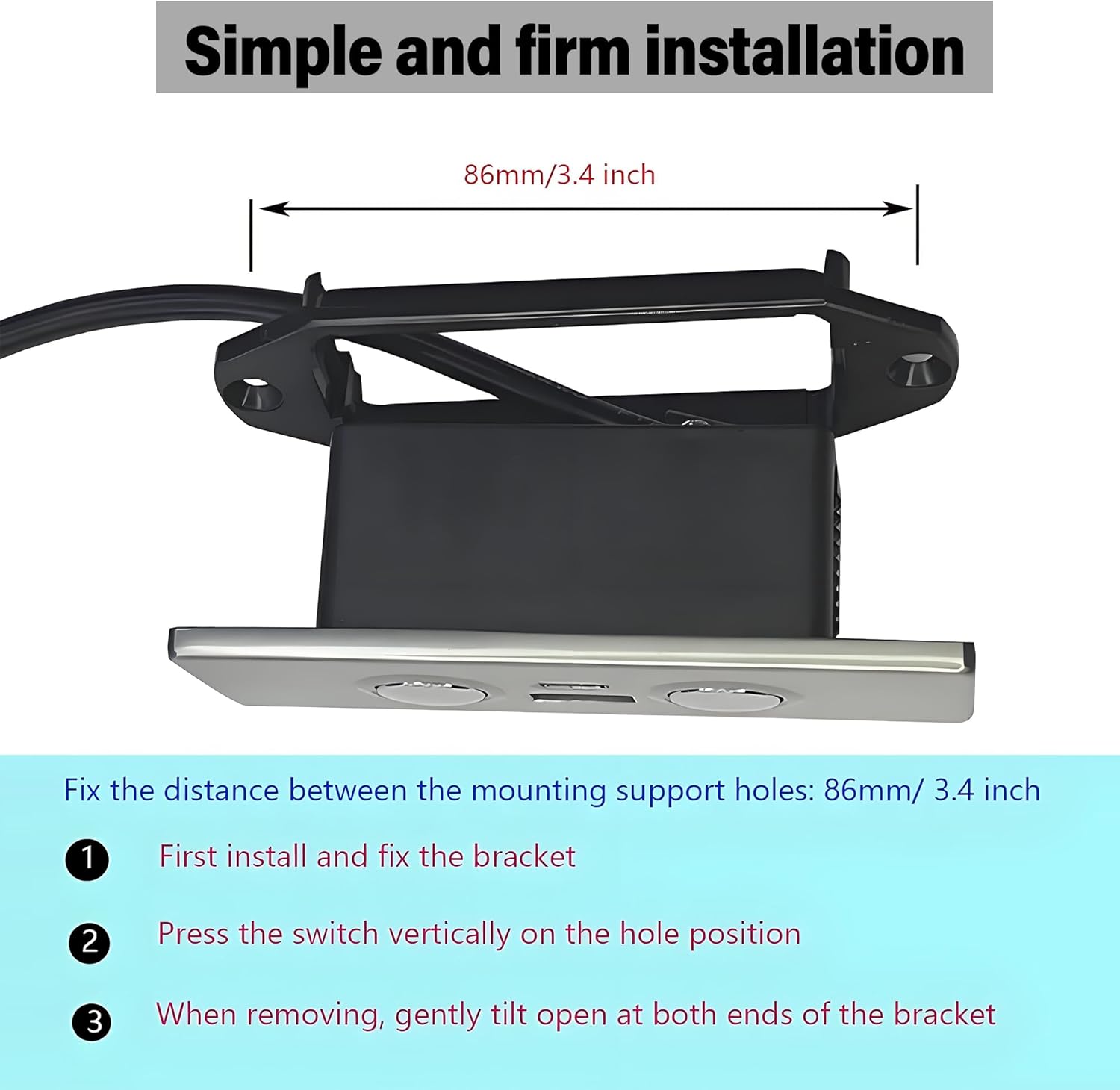 Electric Recliner Switch, Square 2Button 5Pin Chair Lift Controller,Compatible with Okin Limoss Lane Lazy Chair with USB Type C Charging Port,Electric Sofa Controller Stand