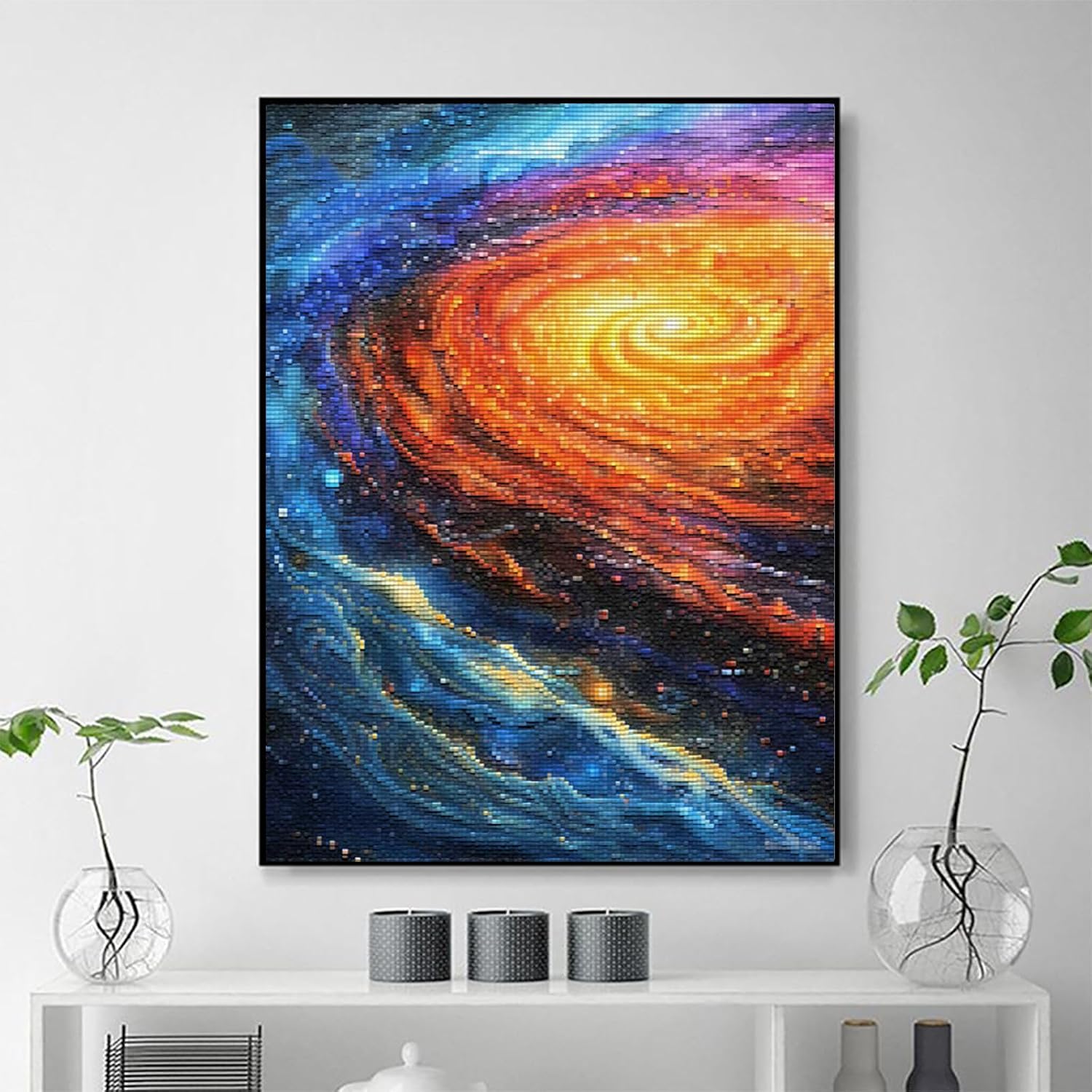 MIJVFNB Fantasy Starry Sky Stamped Cross Stitch Kits for Adults Beginners, Embroidery Kits Cross Stitch Stamped Kits Needlepoint Kits Cross Stitch Patterns, 12x16 inch