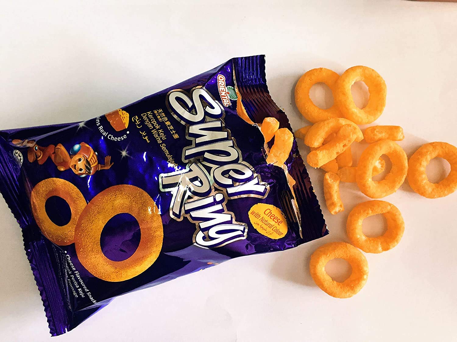 Oriental Malaysia Super Ring Classic Cheese Flavour Snack Family Pack Biscuit Biskut Teatime Halal Food Snacks Malaysia 60g x 3 pack