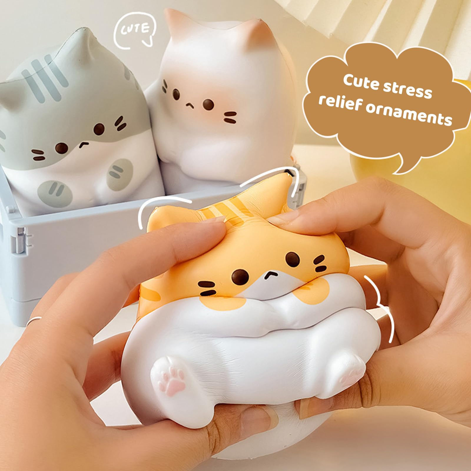 3 Pezzi Mochi Squishy Giocattoli da Schiacciare, Kawaii Squeeze Toys Squishy Giocattoli, Stress Relief Squeeze, Antistress Giocattolo per Bambini e Adulti, Regalo di Natale, Festa Compleanno
