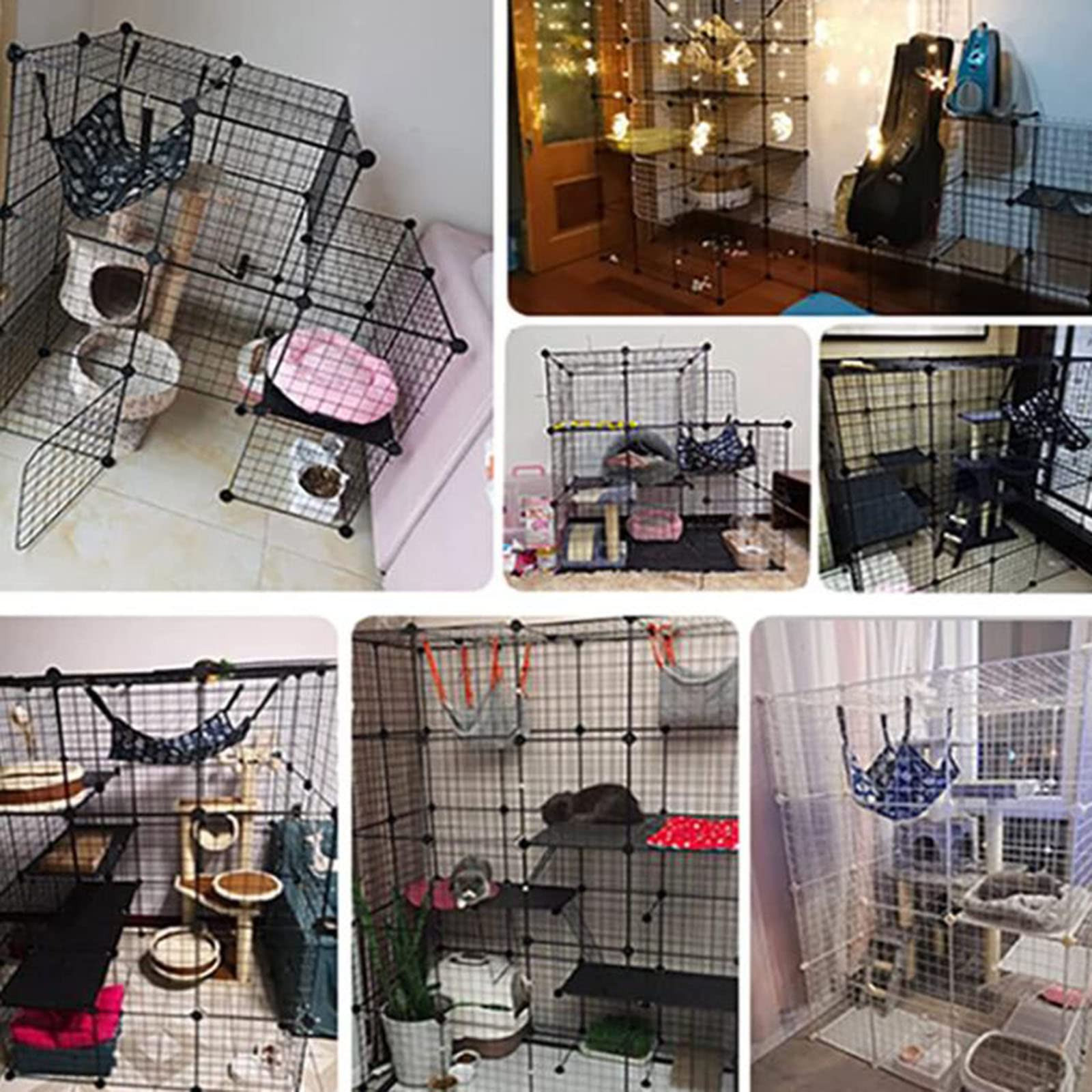 Parc pour Chat Cage à Furet Intérieur Bricolage Caisse Amovible pour 1 à 4 Chats