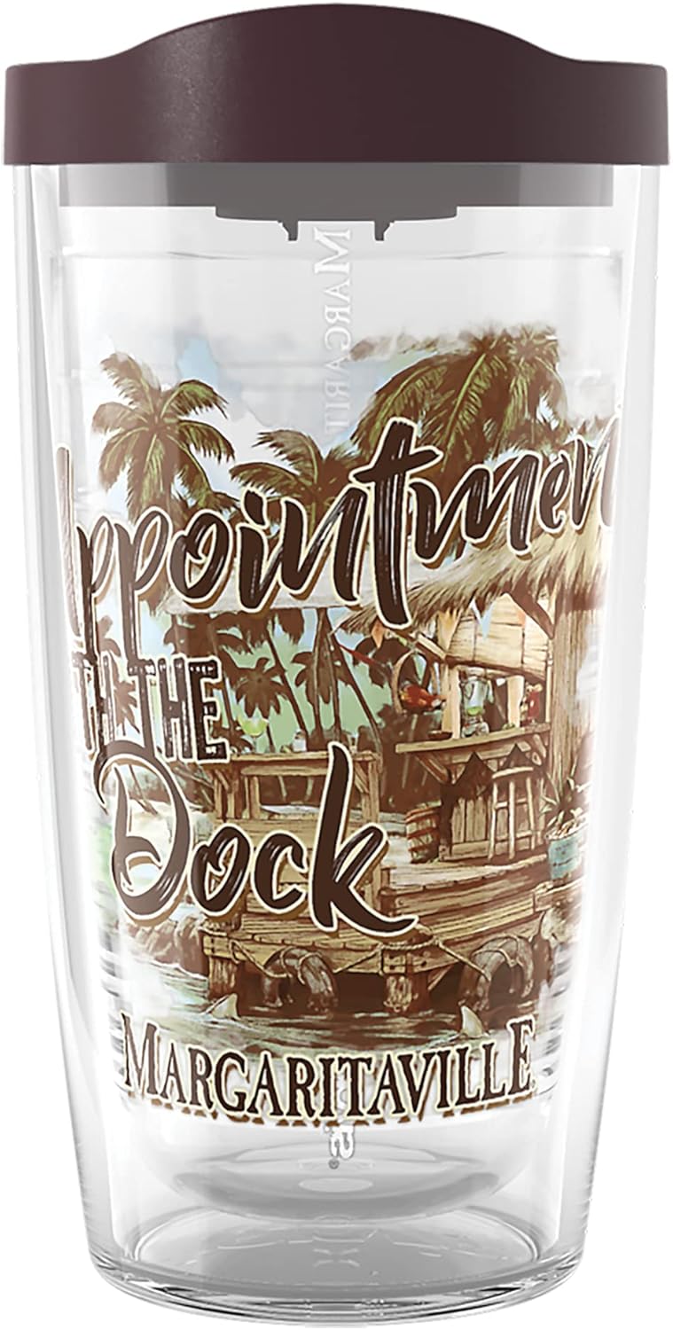 Tervis Margaritaville - Appointment with the Dock Made in USA Double Walled Insulated Tumbler Travel Cup Keeps Drinks Cold & Hot, 16oz, Classic