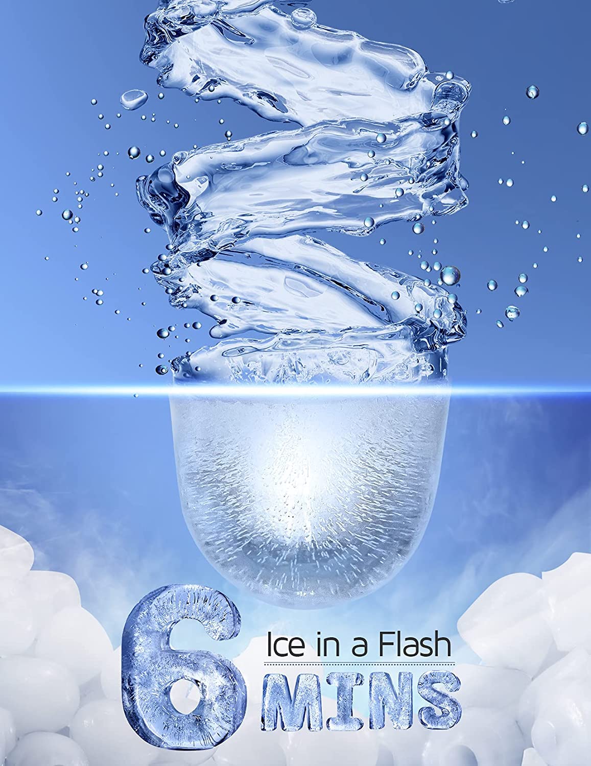 Portable Ice Maker, 26Lbs/24H Self-Cleaning Ice Maker Machine for Countertop, 9 Ice Cubes S/L in 6mins Ice Maker Machine, 2L Ice Cube Maker with Ice Scoop Basket, Hook