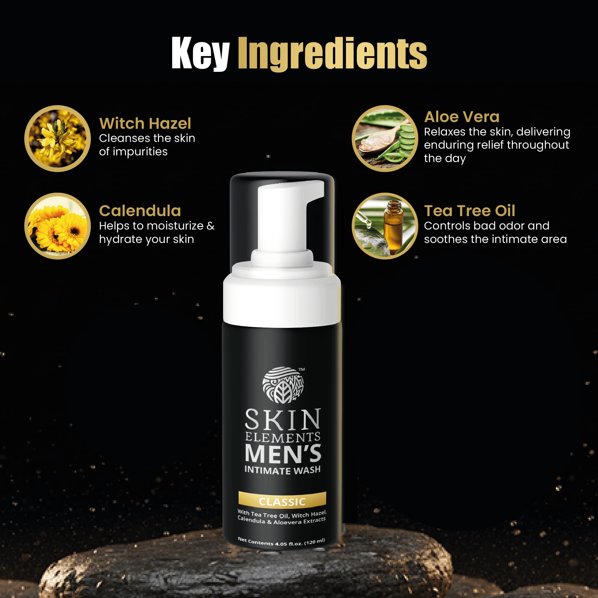 Skin Elements Men’s Intimate Wash | Tea Tree Oil & Aloe Vera | 120 ml 2