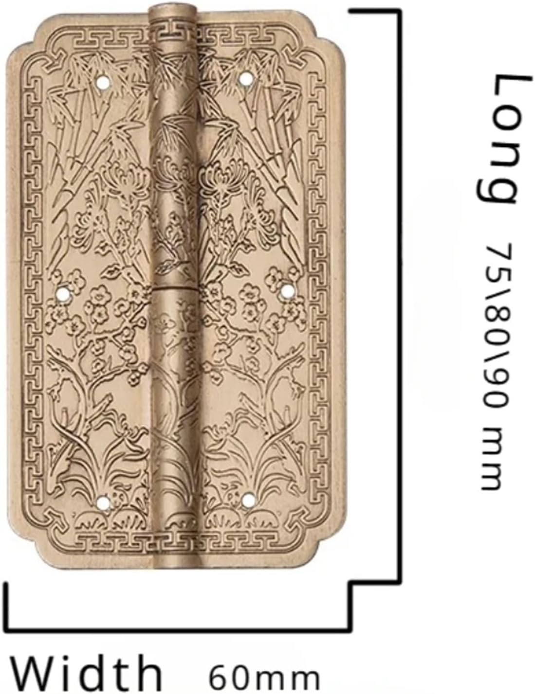 Removable Hinge Vintage Brass Surface Mounted Antique PatternHardware 1Pcs(Transparent)