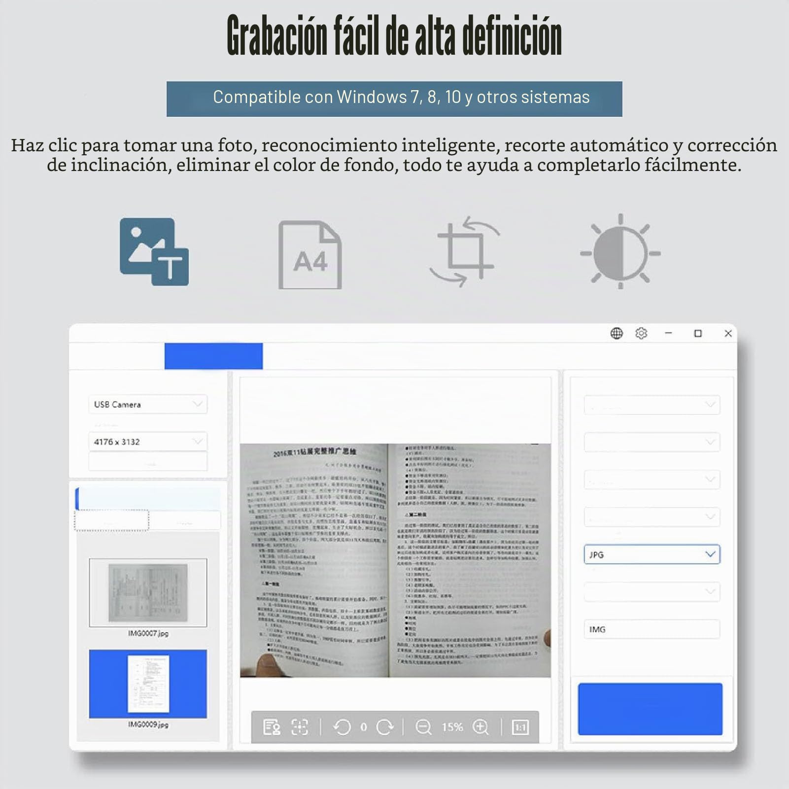 Docooler Cámara de documentos USB de 16 MP con micrófono, enfoque automático, cámara web 4K con brazo flexible para aprendizaje en línea, enseñanza remota, conferencias web, demostración en vivo