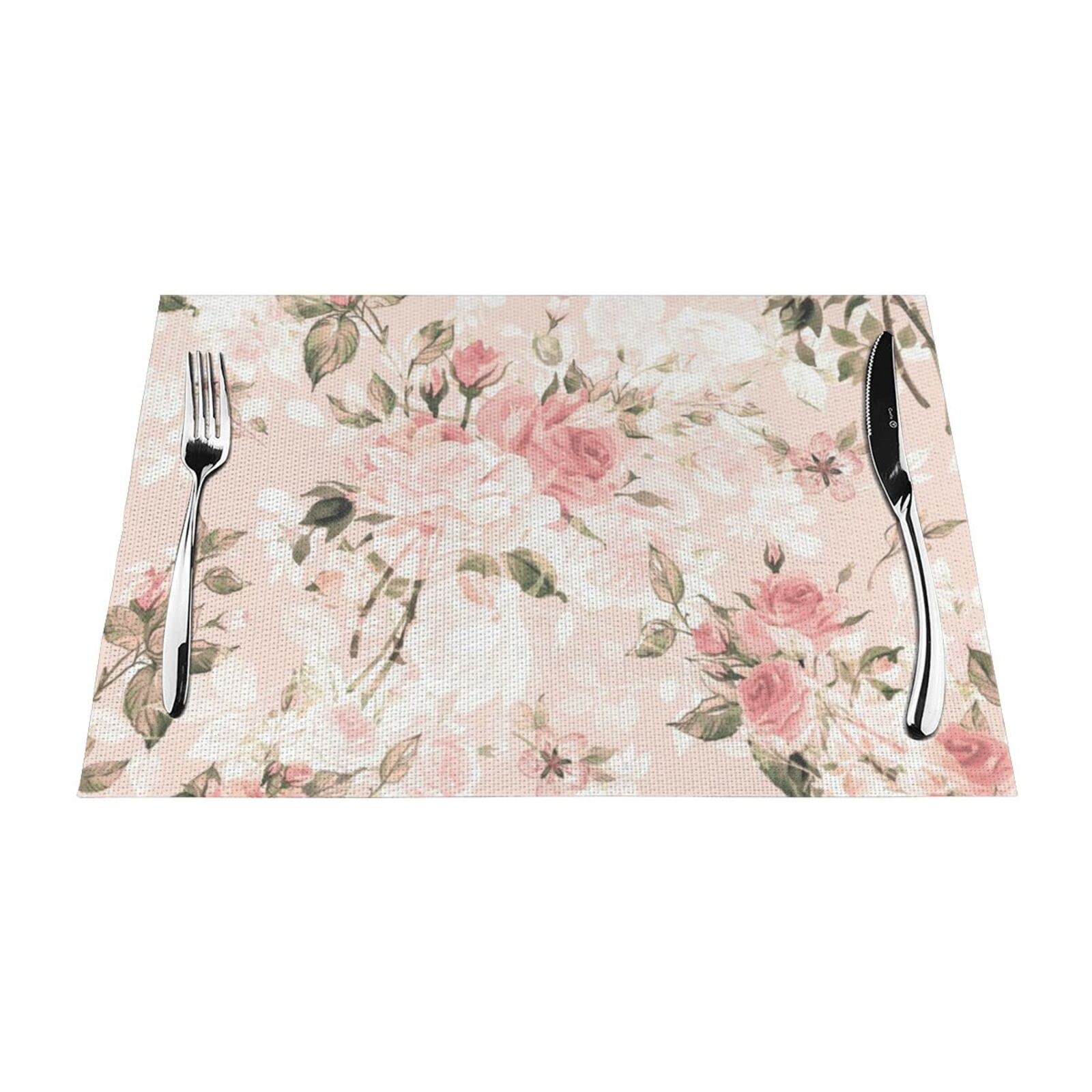 Set de table floral 30x45 lot de 4 napperons de table résistants à la chaleur