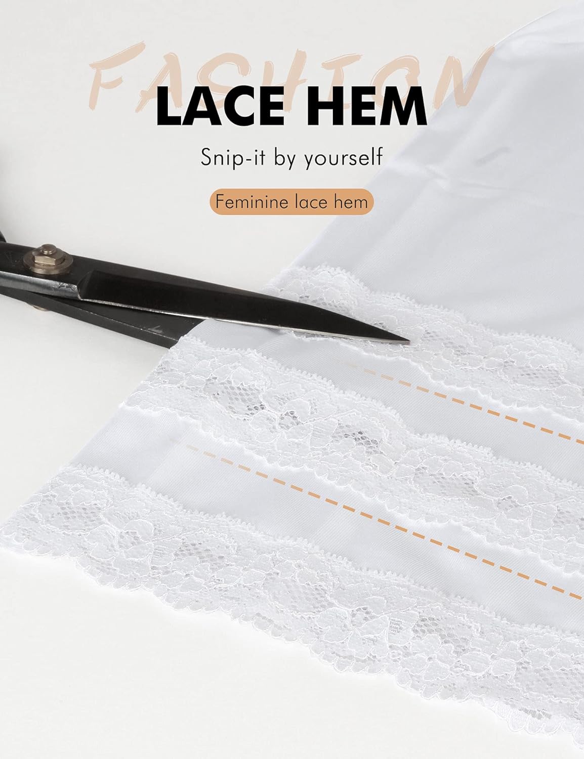 MANCYFIT Pettipant Half Slip for Women Bloomers 12-18" Inseam Wide Leg Lace Pajama Pants - Image 3