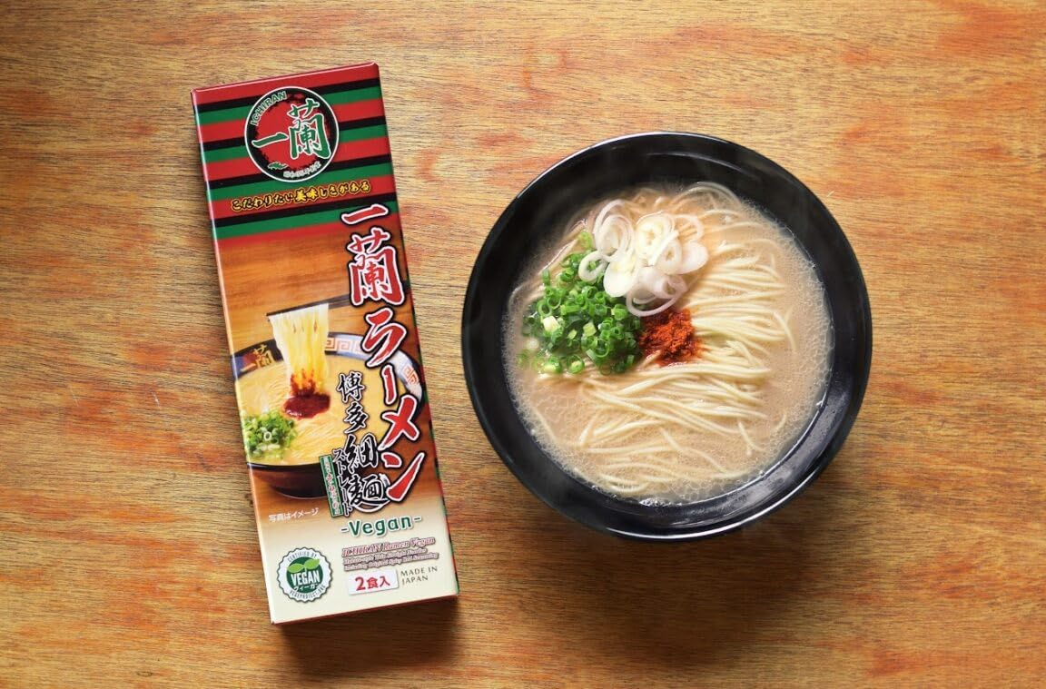 Ichiran Hakata Straight Noodle Vegan Soup Ramen со специальным секретным красным соусом в порошке — 2 порции