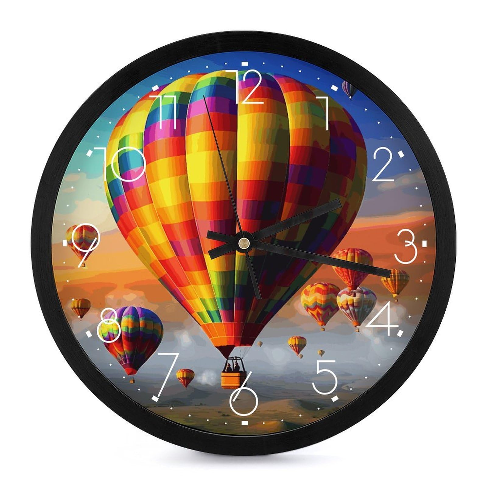 Horloge murale 25,4 cm au style simple et motif voyage