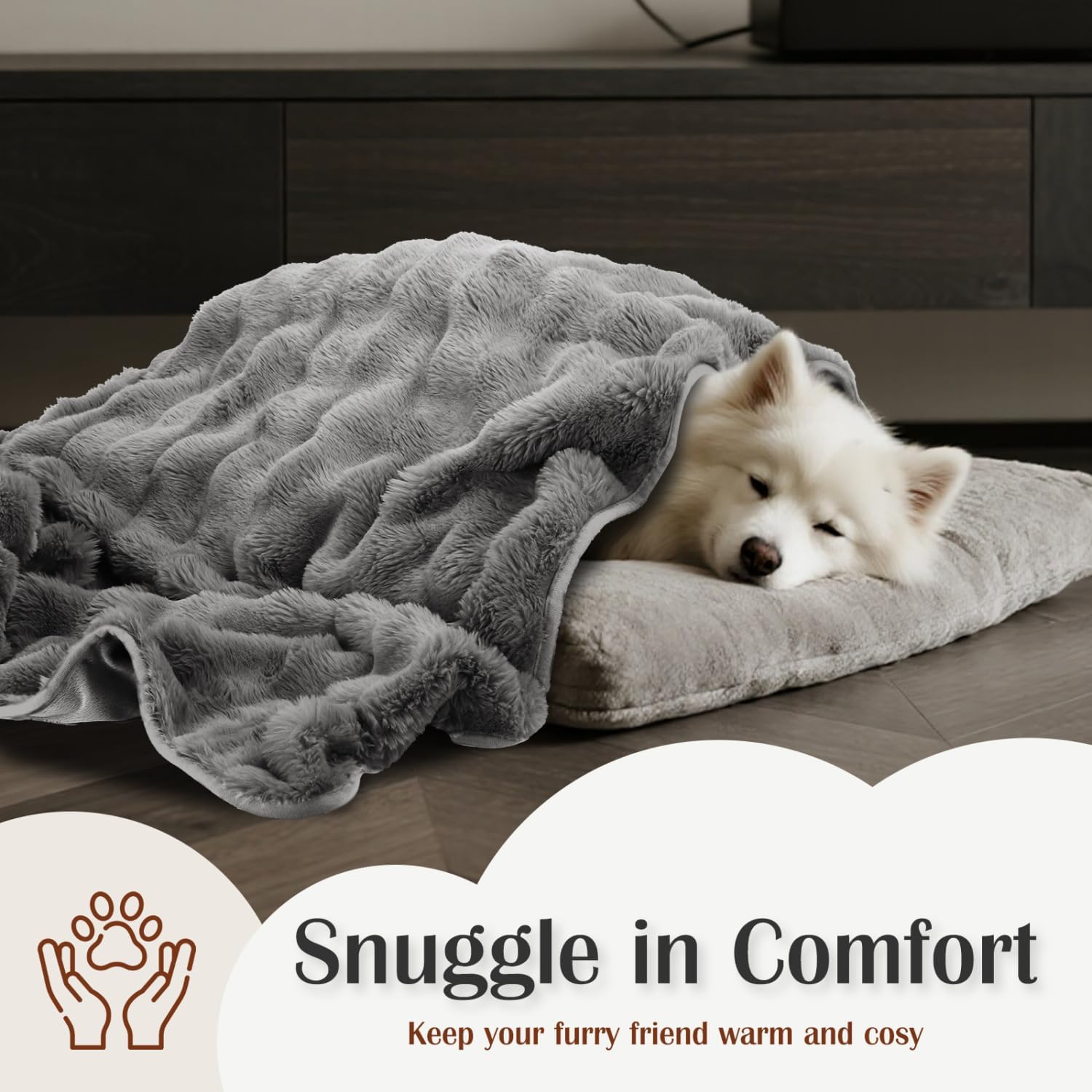 Nobleza Manta Impermeable Perro, Manta Suave de Felpa para Perros, Gatos, L 120 x 100 cm, Reversible, Lavable Mascotas de Fugas para Sofá y Cama, Gris