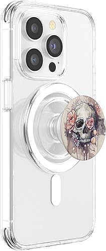 Miniatura 4 de FLORAL FLORAL SKULL BLACK PINK ART PARA TATUAJE NIÑAS MUJERES PopSockets PopGrip agarre intercambiable para teléfonos y tabletas PopSockets MagSafe