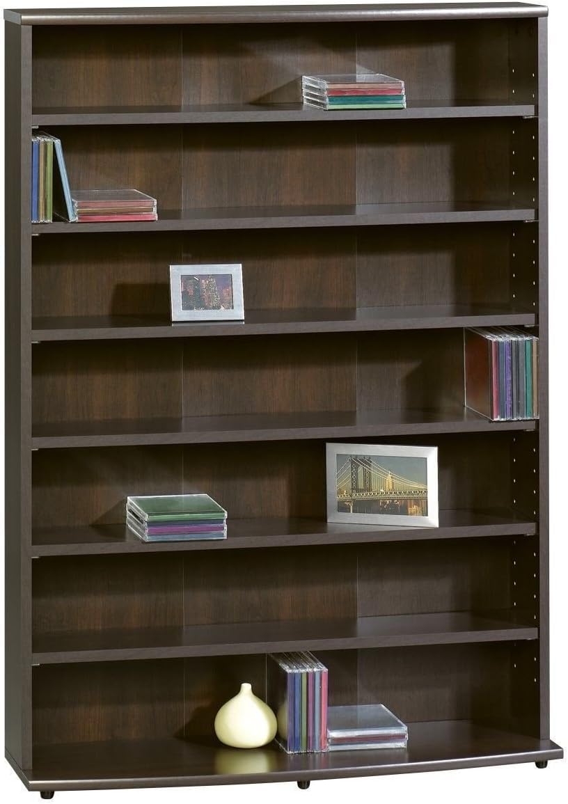 Cherry Wood Bookcase Adjustable Book Shelves Storage