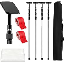 12FT Dust Barrier Poles, 4 Pack Zipper Wall Pole Kit with Carry Bag