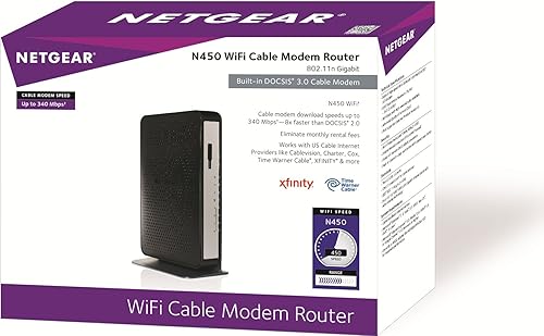 Miniatura 7 de NETGEAR N450-100NAS (8x4) WiFi DOCSIS 3.0 Cable Modem Router (N450) Certificado para Xfinity de Comcast, Spectrum, Cox, Cablevision y más