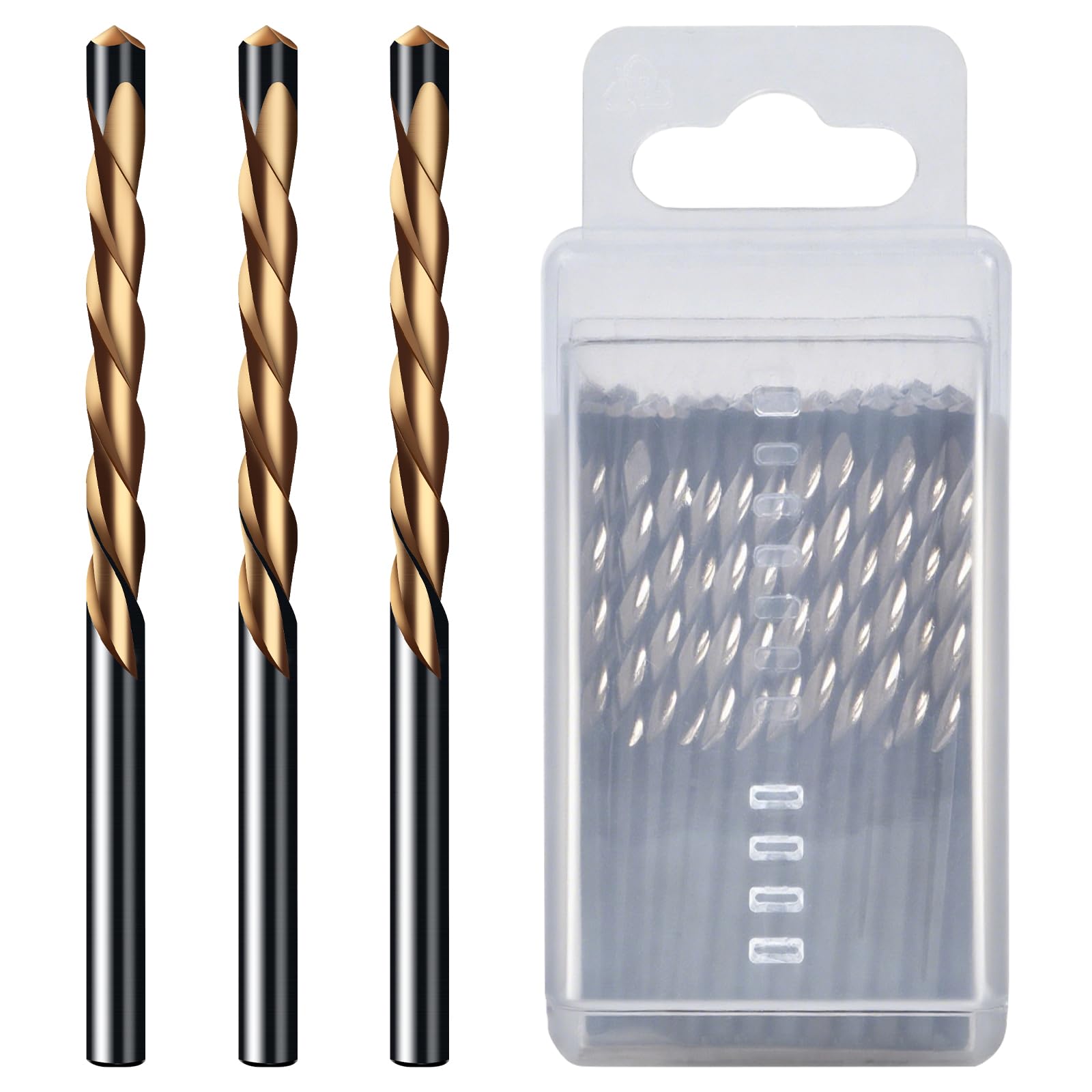 1/8" 50 piezas de M2 Brocas de corte en seco, con punta guía, fresado para paneles de yeso, para uso con sierra en espiral