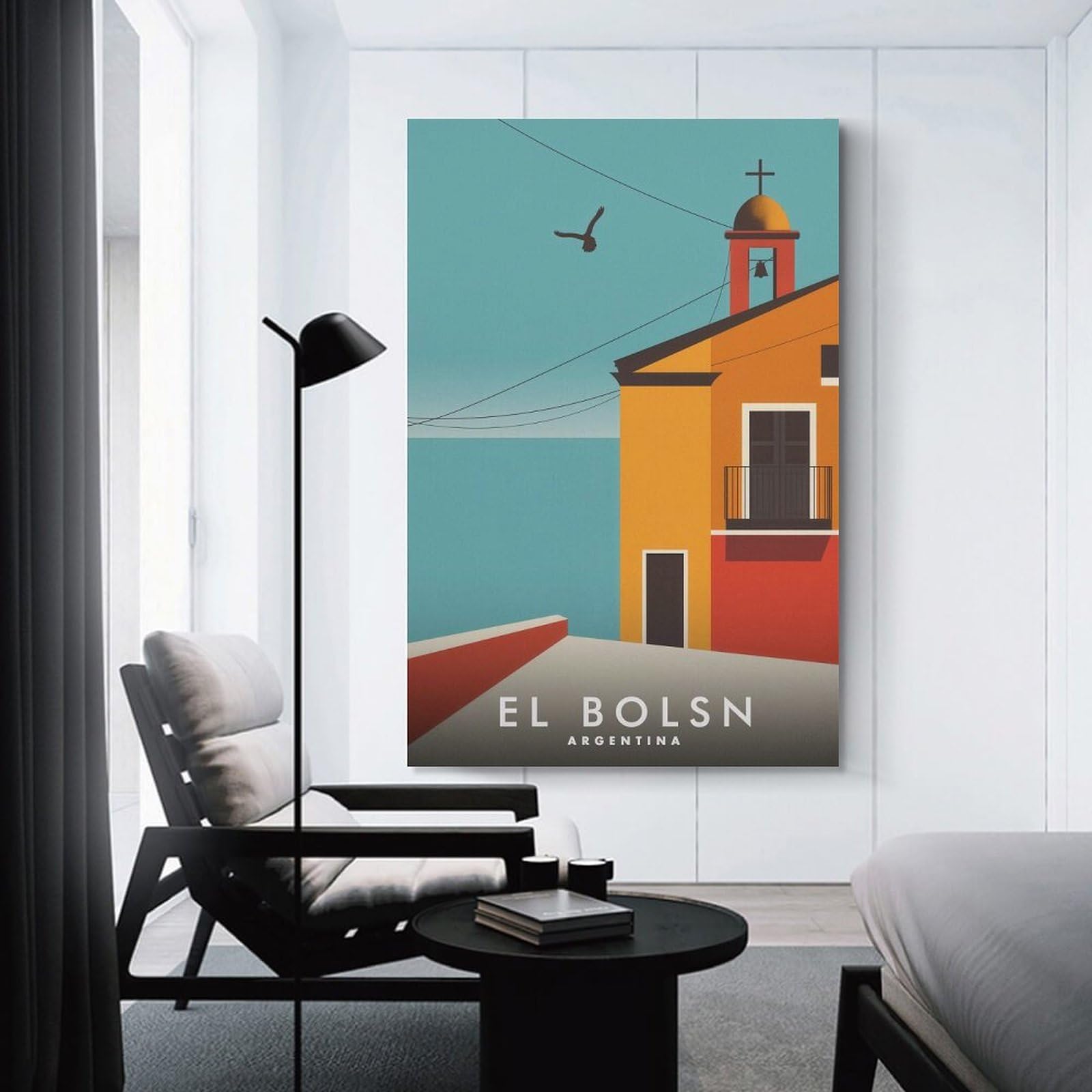 Junmoney El Bolsón, Argentina Travel Hanging Wall Art 16x24inch(40x60cm), for Work Areas, Reading Rooms Or Studios, Canvas Wall Decor for Creative Rooms