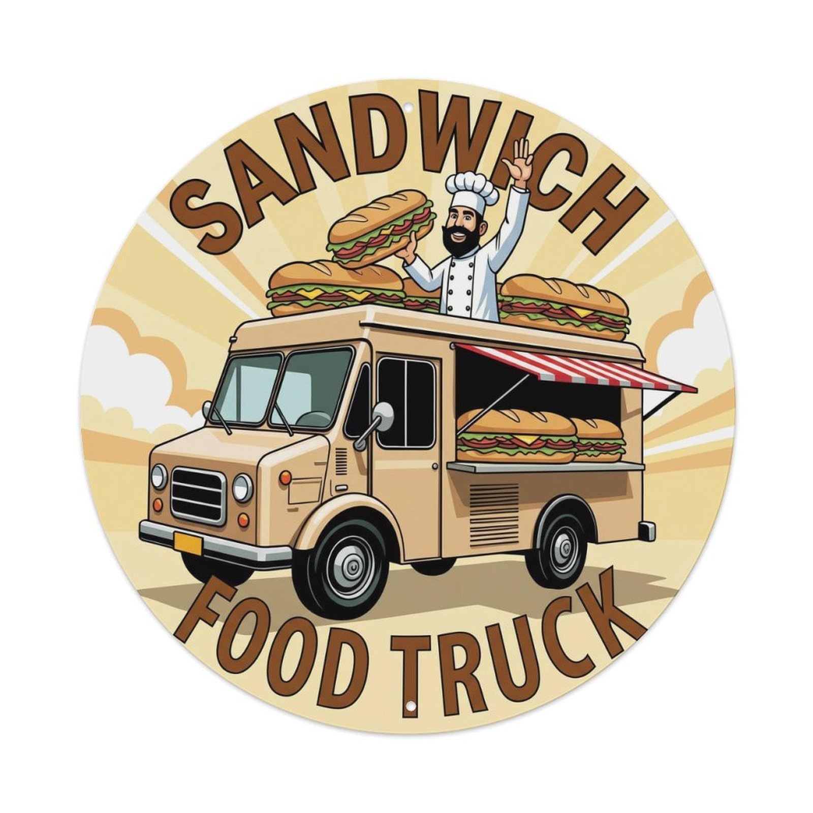 England Sandwich Food Truck Culinary Heritage Artwork Metal Tin Sign