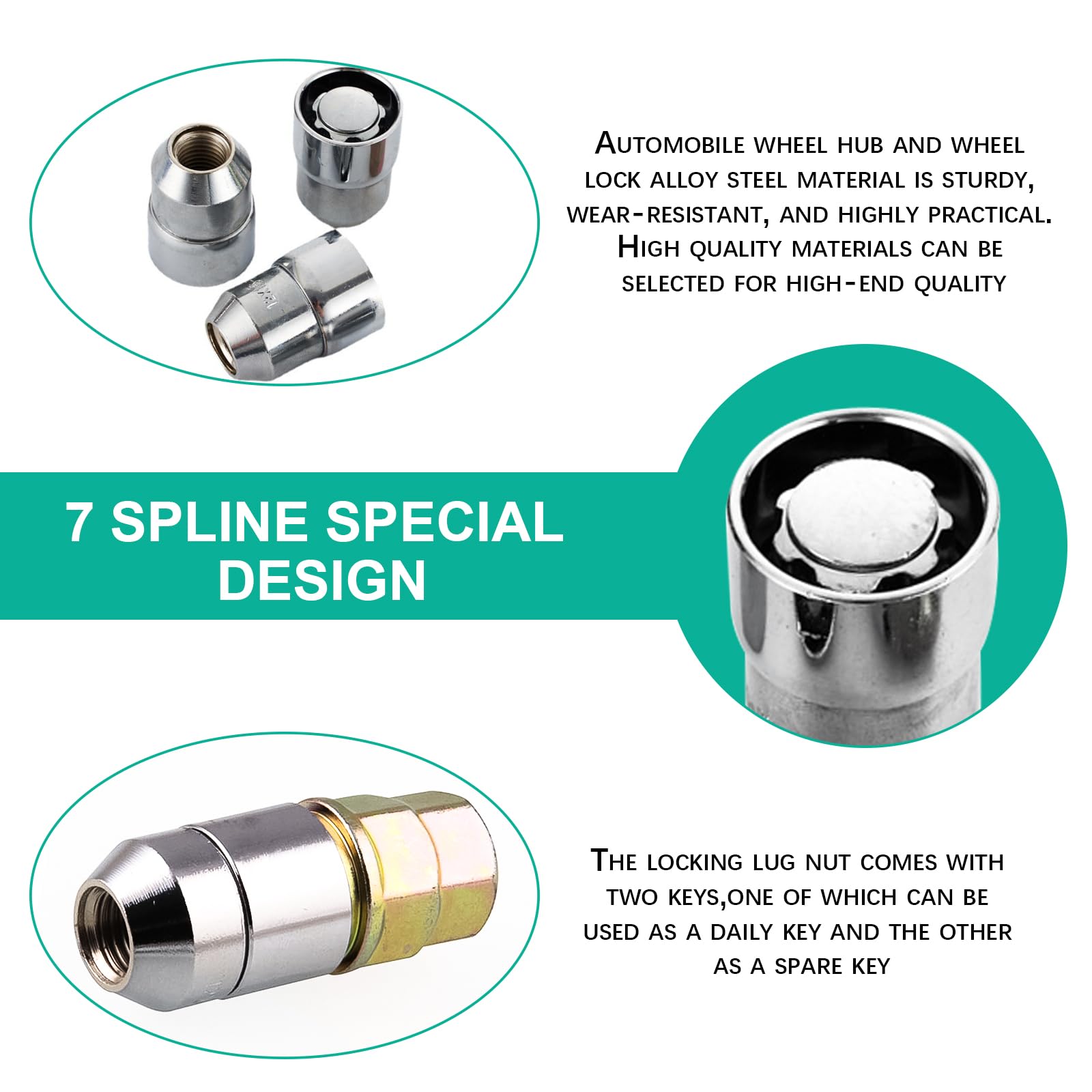 Amazon.com: ZPSNDP Chrome Cone Seat Wheel Locks Lug Nuts