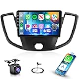 2GB+64GB for Ford Transit 2013-2019 Car Stereo Radio 9 Inch IPS Touchscreen Wireless Carplay/Android Auto DSP WiFi GPS Android 15 FM/RDS SWC Camera