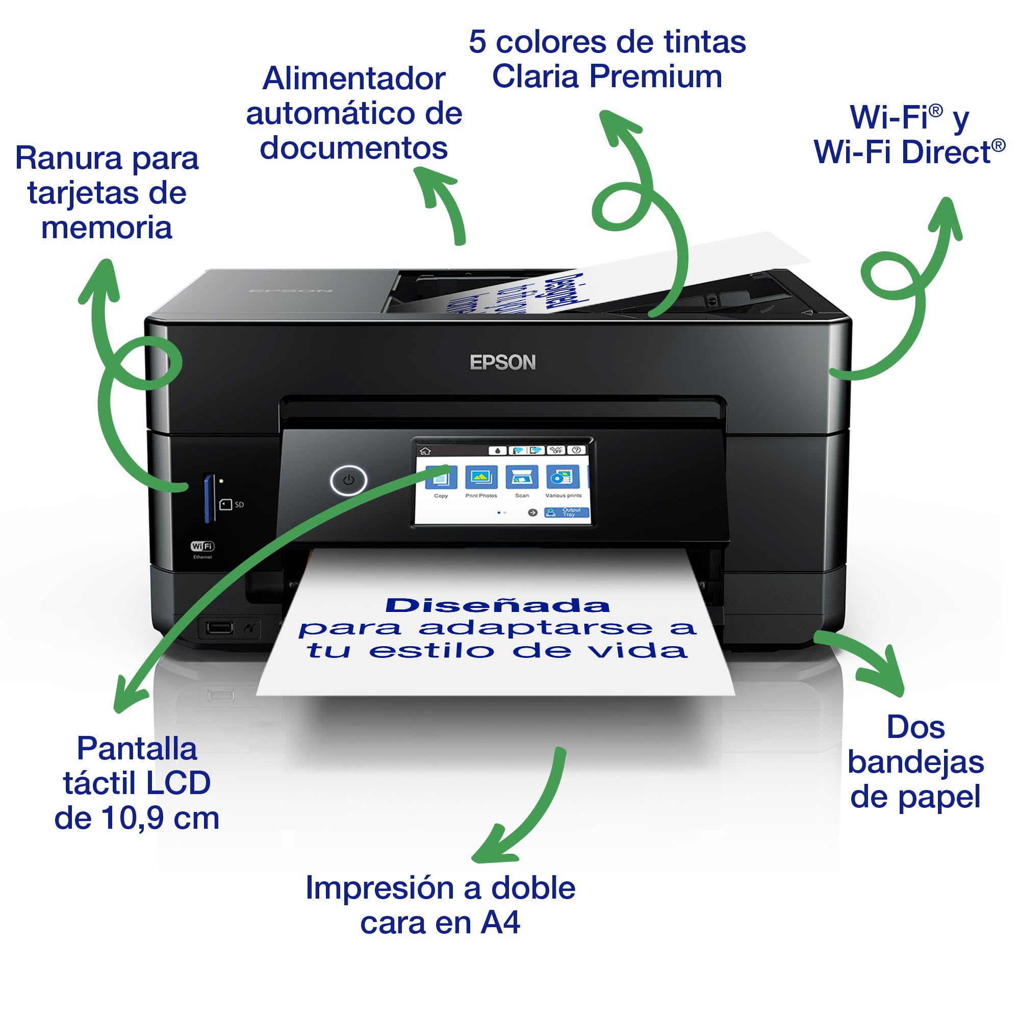 Epson Impresora de inyección de Tinta multifunción Expression Premium XP‑7100 A4 con conectividad inalámbrica