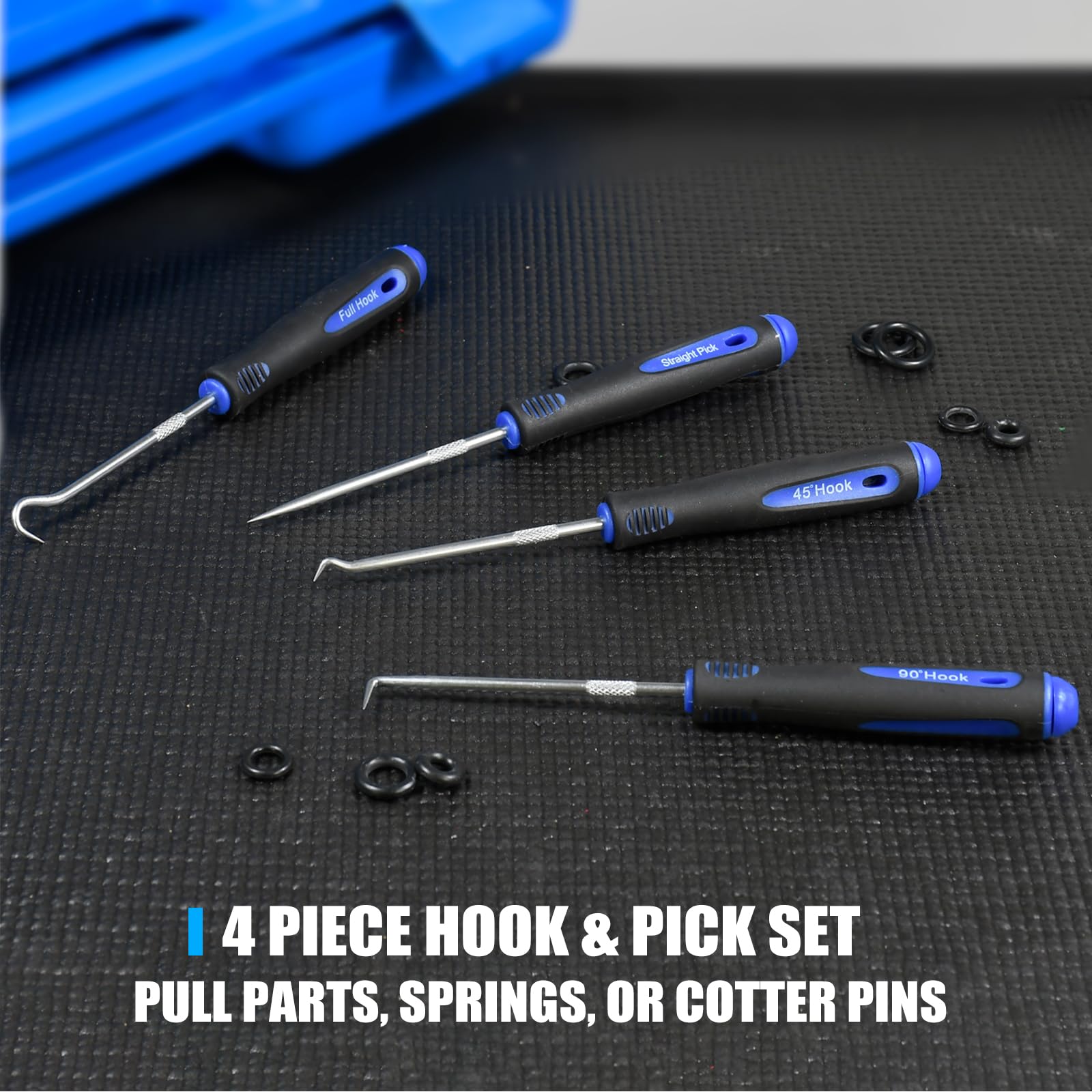 SMOTIVEPRO Set di 12 pinze per anelli elastici, pinze per anelli elastici interni ed esterni, con pinze piegate, pinze dritte