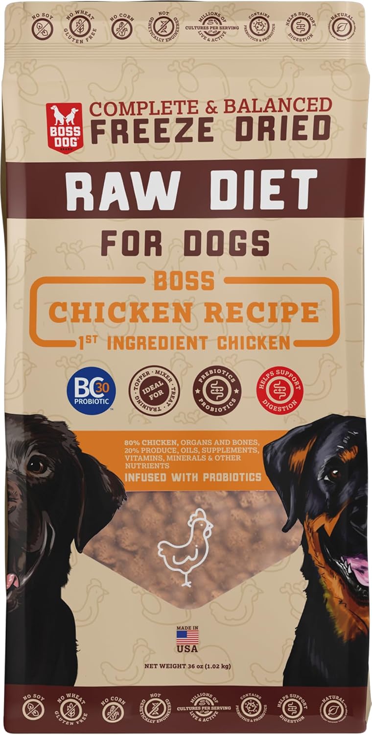 Boss Dog Complete & Balanced Freeze Dried Raw Diet for Dogs, Turkey Recipe, 12 oz Bag (Bag of 2)