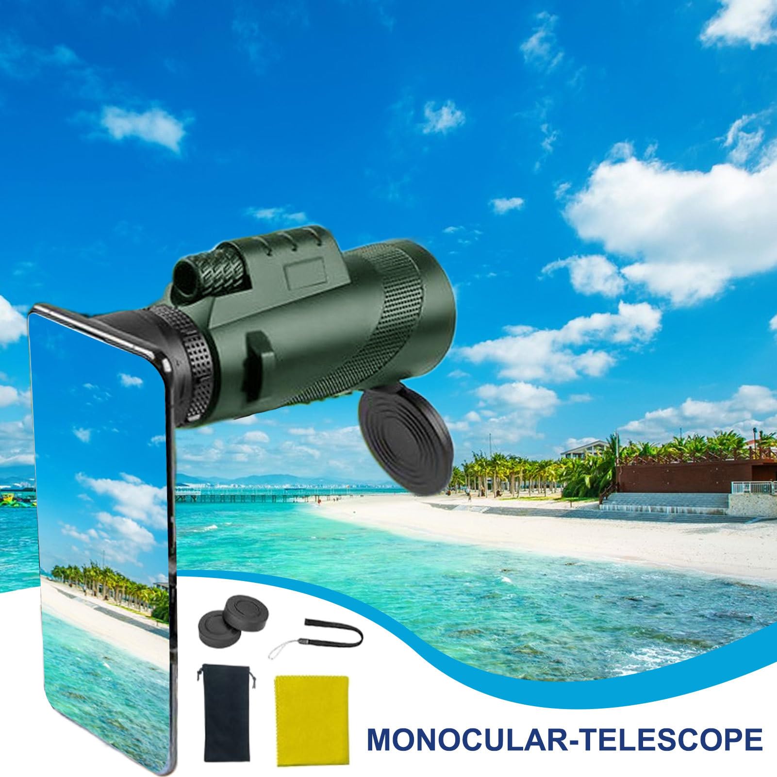 Télescope pour adulte, astronomie pour adultes - Télescope monoculaire pour smartphone - Grossissement 80x - Poids léger pour la chasse aux oiseaux - Astronomie - Chasse - Randonnée Camping